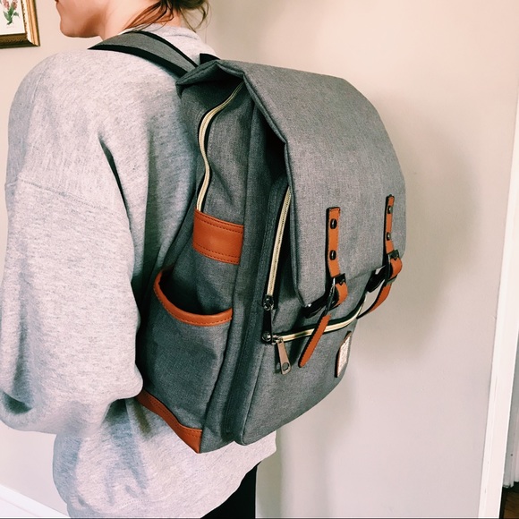 Gray Kenox Vintage style backpack - Picture 2 of 4